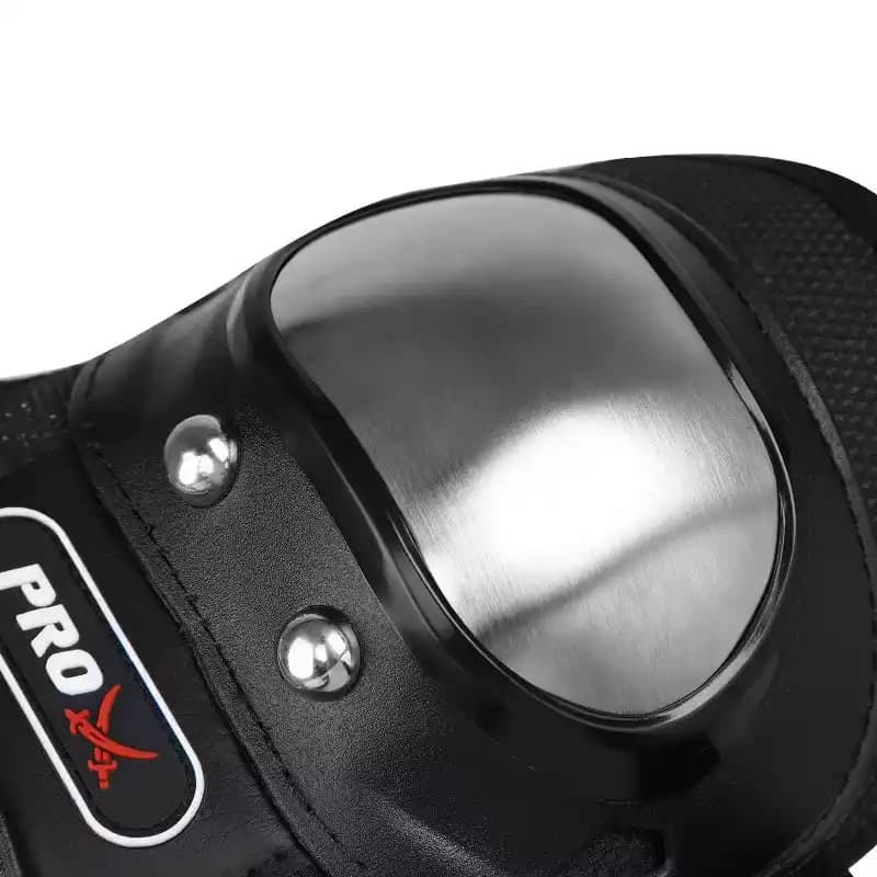 ست محافظ زانوبند و آرنج بند فلزی موتور سیکلت Pro-X – گارد کامل اسکی و موتوری — تصویر ۳