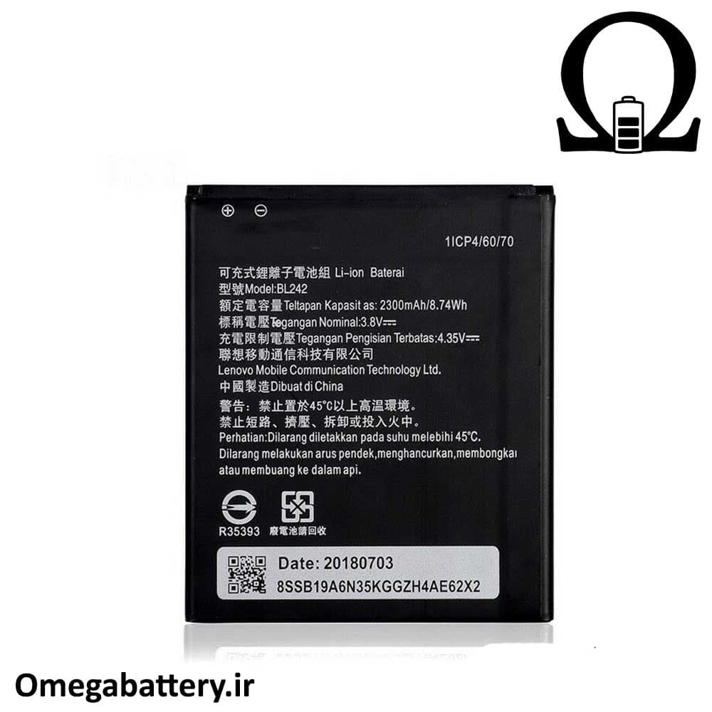 باتری اصلی گوشی لنوو Lenovo A6010 – BL242 — تصویر ۲