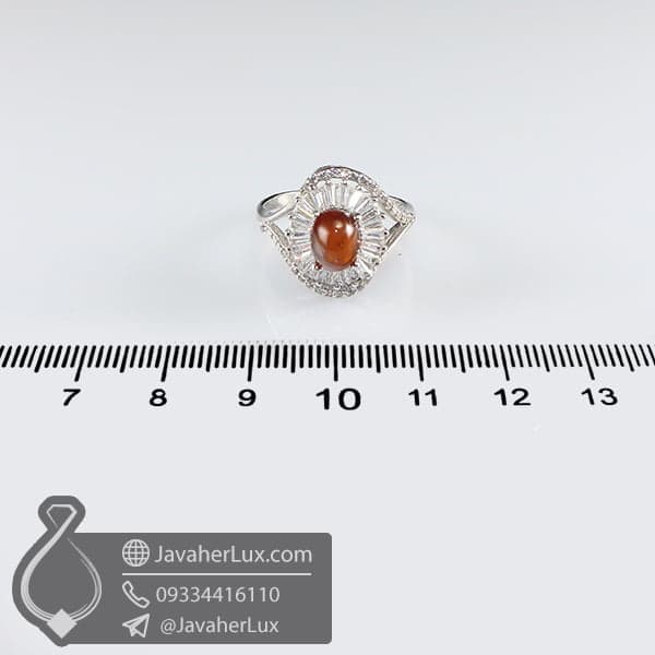 انگشتر نقره زنانه نگین گارنت _ کد : 100691 — تصویر ۳
