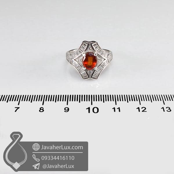انگشتر گارنت نقره زنانه _ کد : 100685 — تصویر ۳