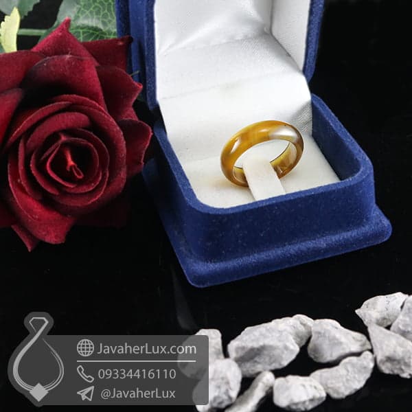 حلقه عقیق سلیمانی مدل ترون _ کد : 400630 — تصویر ۲