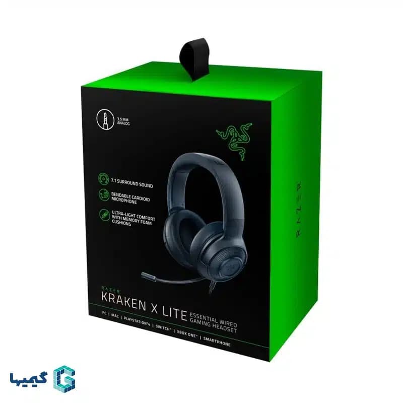 هدست مخصوص بازی ریزر RAZER مدل Kraken X Lite — تصویر ۲