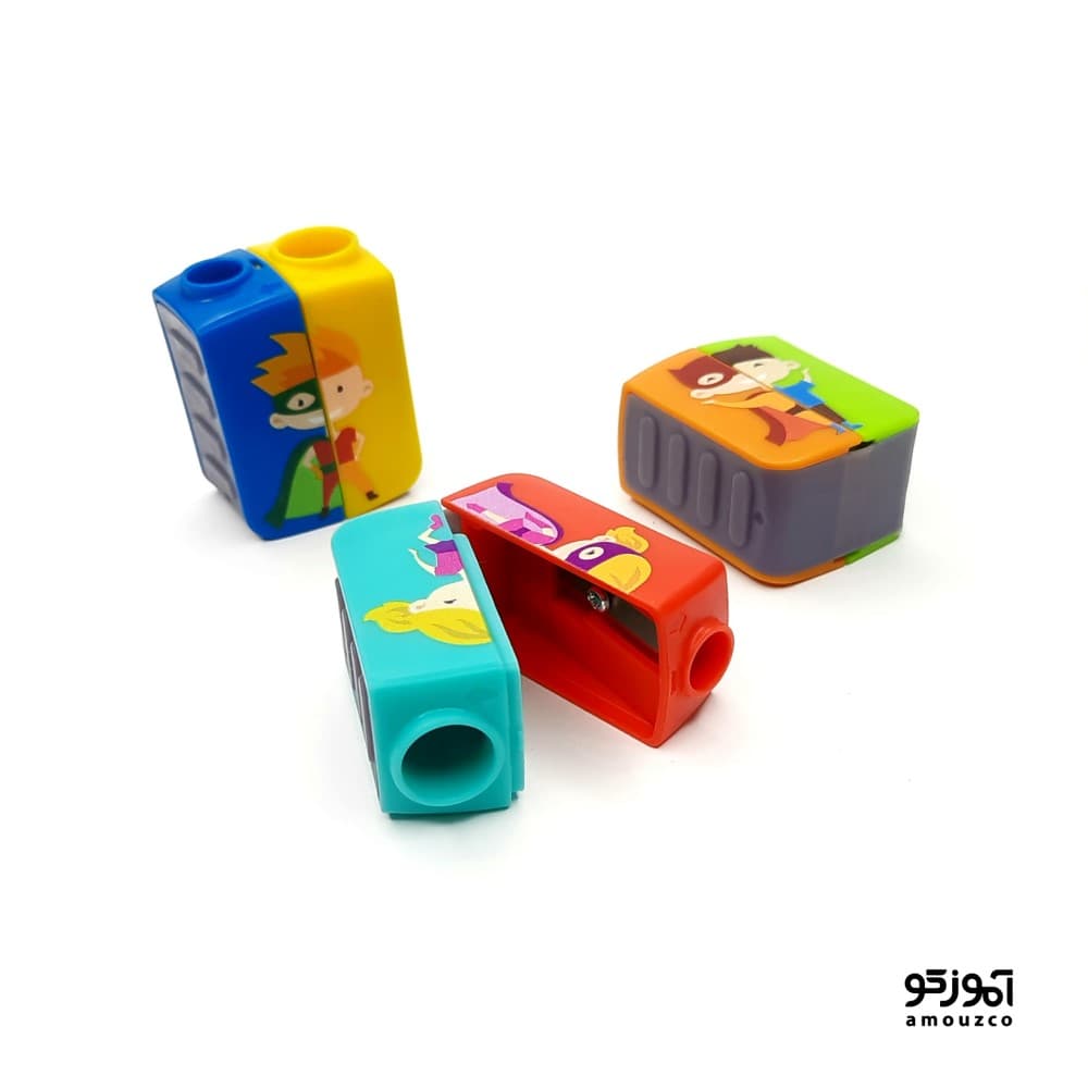 تراش 2 سوراخه مخزندار اسکول فنس مدل FA92656 — تصویر ۲