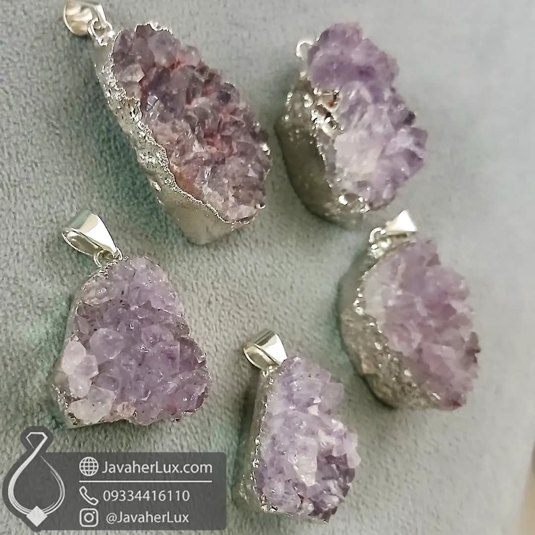گردنبند ژئود آمتیست _ کد : 400591 — تصویر ۷