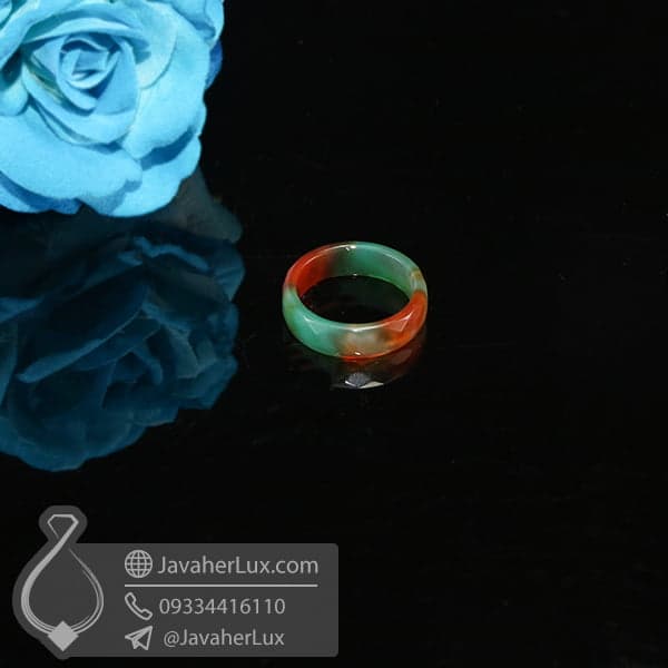 حلقه سنگ عقیق سلیمانی _ کد : 400589 — تصویر ۳