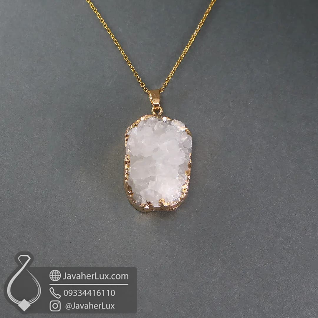 گردنبند ژئود کوارتز _ کد : 400580 — تصویر ۲