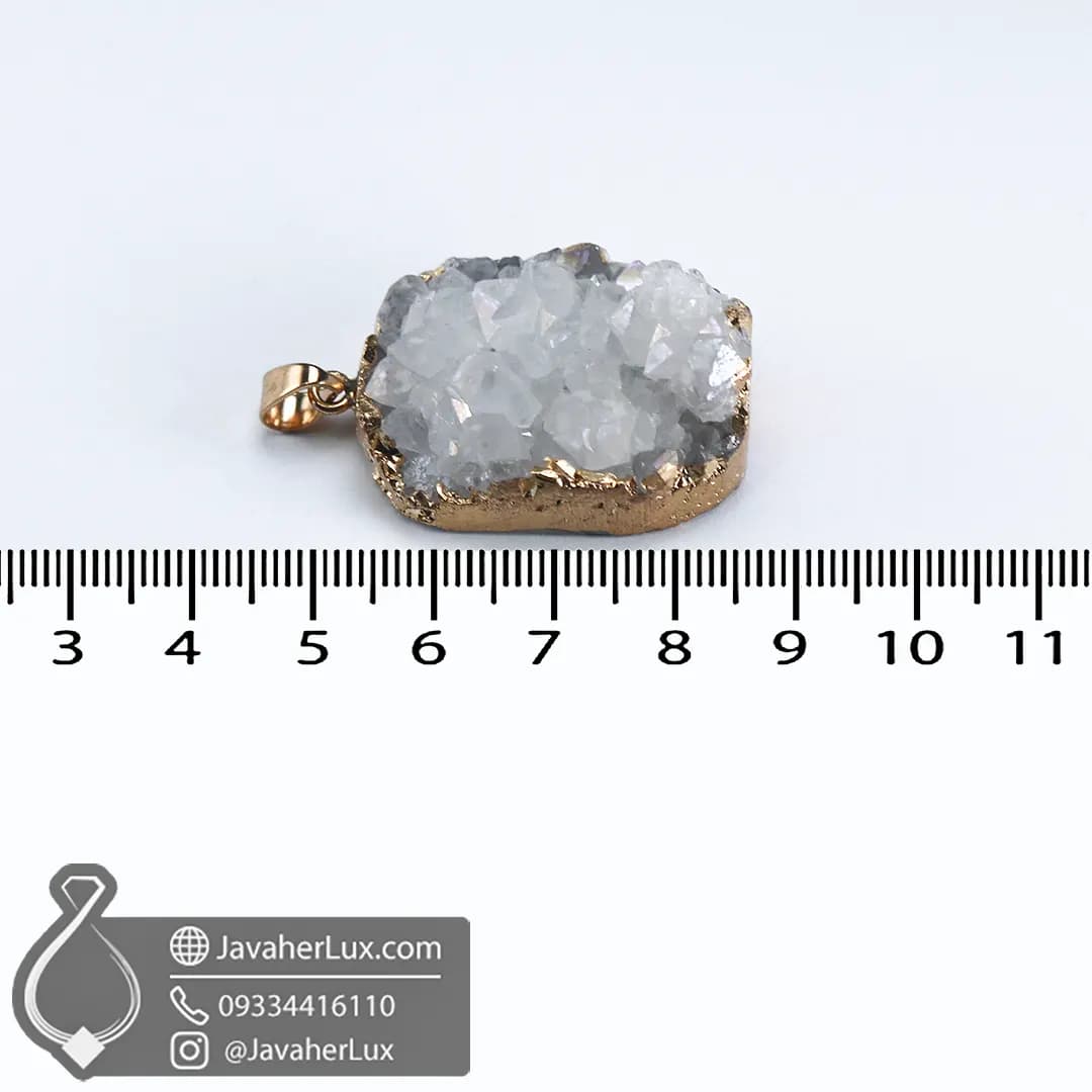 گردنبند ژئود کوارتز _ کد : 400580 — تصویر ۵