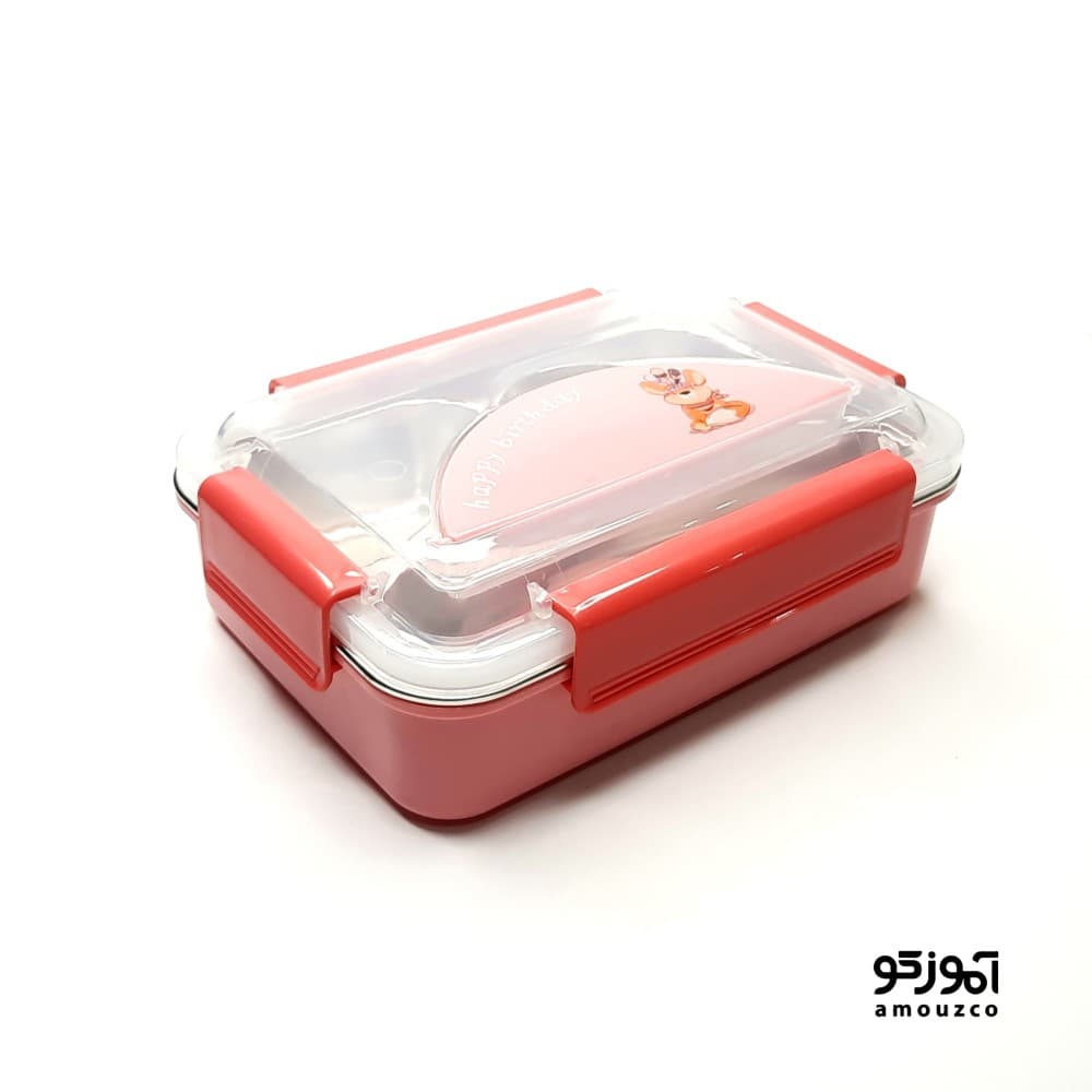 ظرف غذا چند خانه (صورتی تیره)