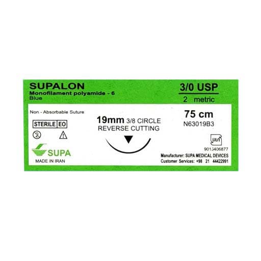 نخ و سوزن نایلون 3صفر سوزن 19 سوپا (SUPALON)