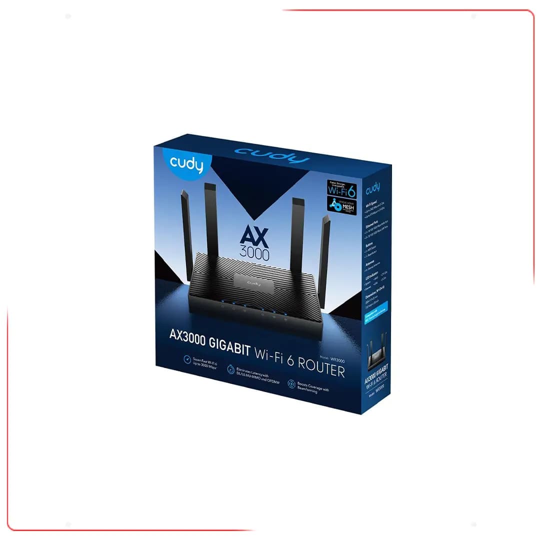روتر بی‌سیم کودی مدل Cudy WR3000 AX3000 دو بانده WiFi 6 ورژن یک — تصویر ۲