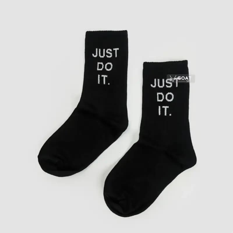 جوراب ساق بلند اسپرت طرح just do it | مشکی