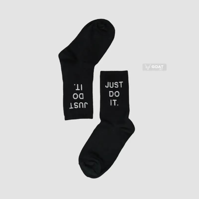 جوراب ساق بلند اسپرت طرح just do it | مشکی — تصویر ۲