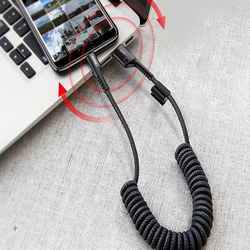 کابل شارژ فنری USB به Type-C باسئوس (Baseus) مدل CATُSR-01 طول 1 متر — تصویر ۶