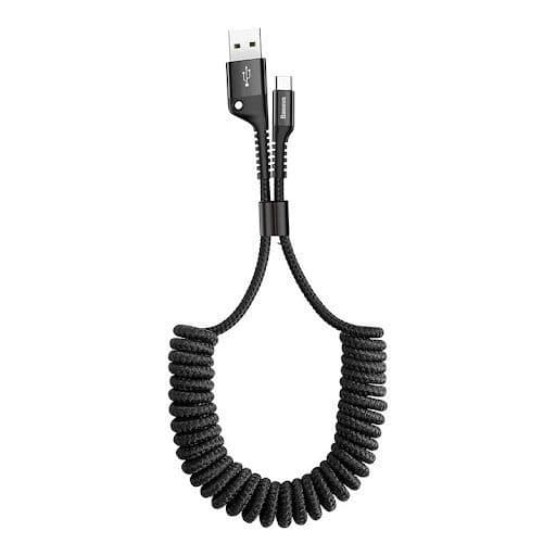 کابل شارژ فنری USB به Type-C باسئوس (Baseus) مدل CATُSR-01 طول 1 متر