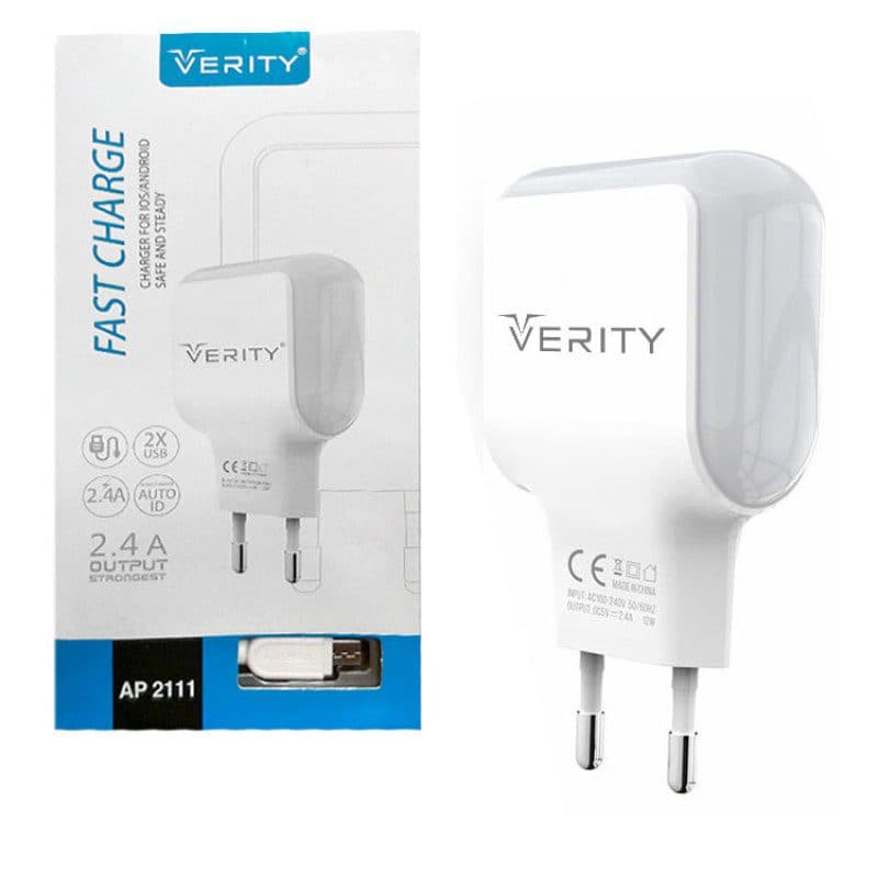شارژر دیواری وریتی (VERITY) مدل AP 2111 به همراه کابل MicroUSB — تصویر ۴