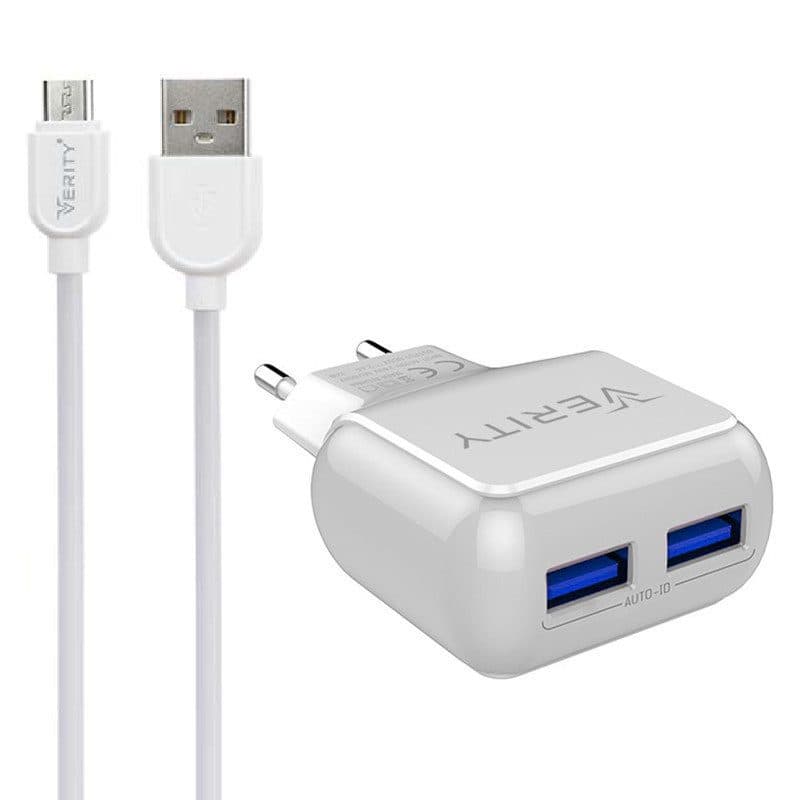 شارژر دیواری وریتی (VERITY) مدل AP 2111 به همراه کابل MicroUSB — تصویر ۳