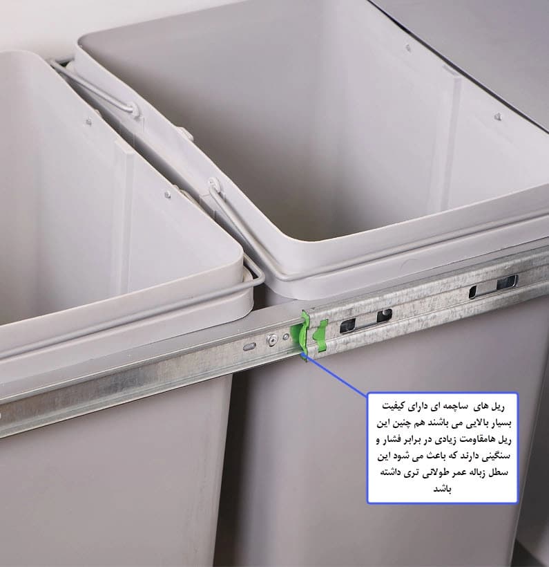 سطل زباله دو مخزنه آدلان مدل 813 — تصویر ۸