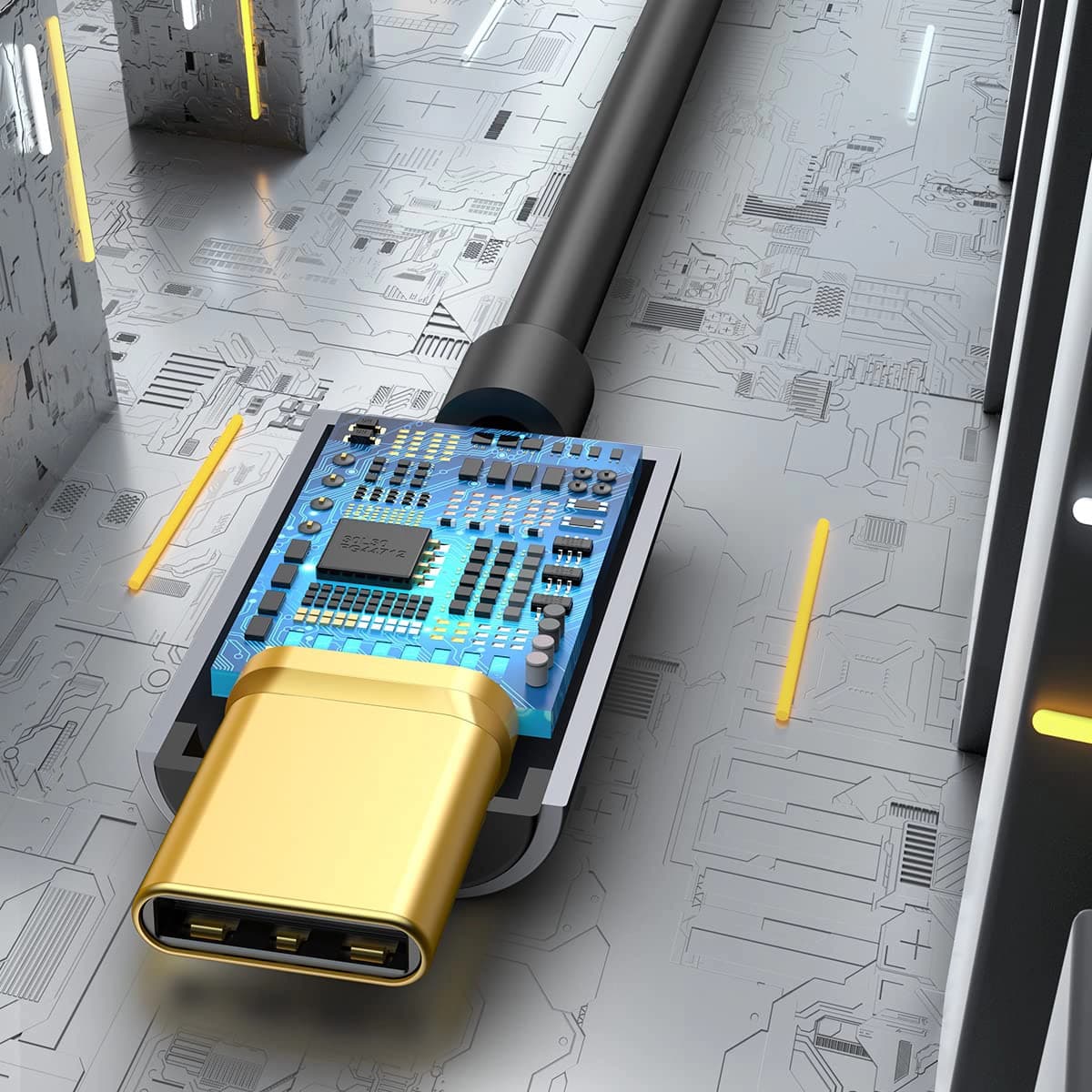 مبدل USB-C به جک 3.5 میلیمتری AUX باسئوس — تصویر ۷