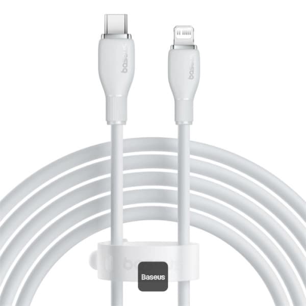 کابل شارژ باسئوس مدل Pudding Type-C to Lightening Stellar White