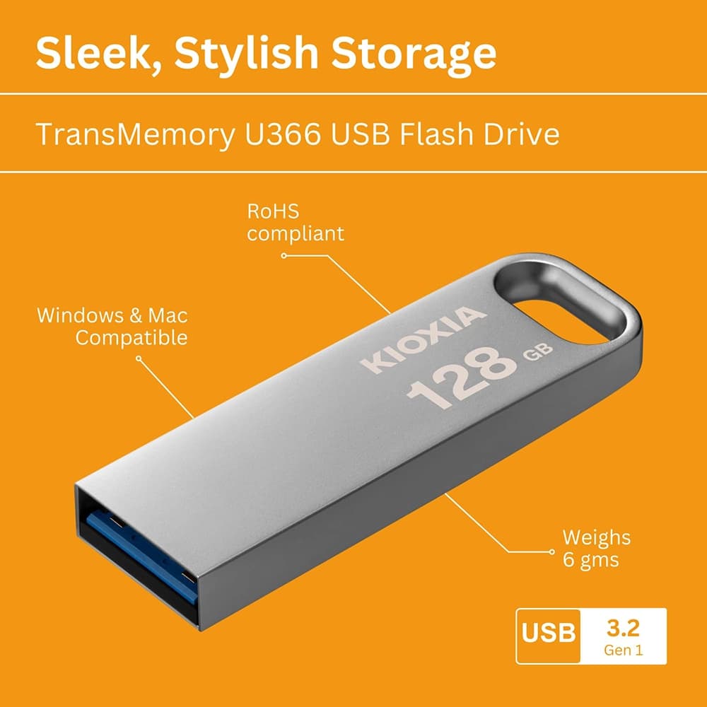 فلش مموری کیوکسیا مدل U366 USB 3.2 ظرفیت 128GB — تصویر ۵