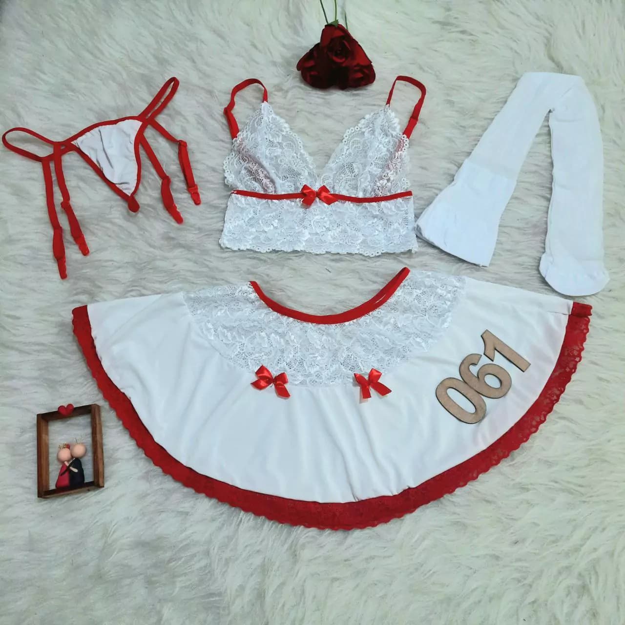 لباس خواب یا کاستوم پرستاری چهار تکه Valentine کد 061 — تصویر ۷