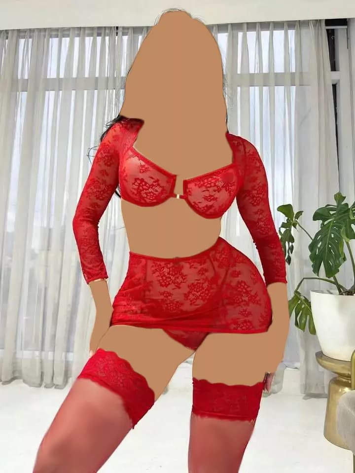 کاستوم یا لباس خواب عروس چهار تکه با سوتین فنردار Valentine کد 057 — تصویر ۴