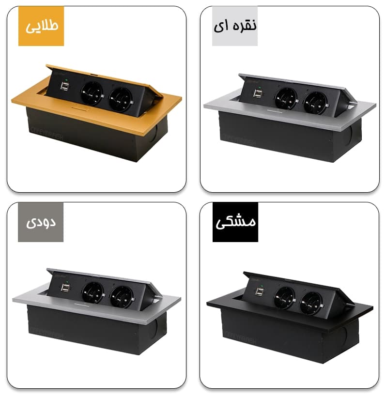 پریز توکار رومیزی ملونی مدل 10017 — تصویر ۲