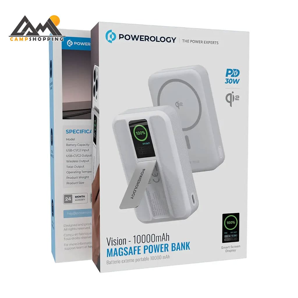 پاوربانک وایرلس پاورولوجی مدل PPB20910WH ظرفیت 10000 میلی آمپر — تصویر ۳