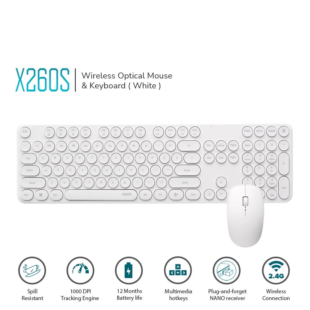 ماوس و کیبورد رپو مدل X260S FA Black — تصویر ۶