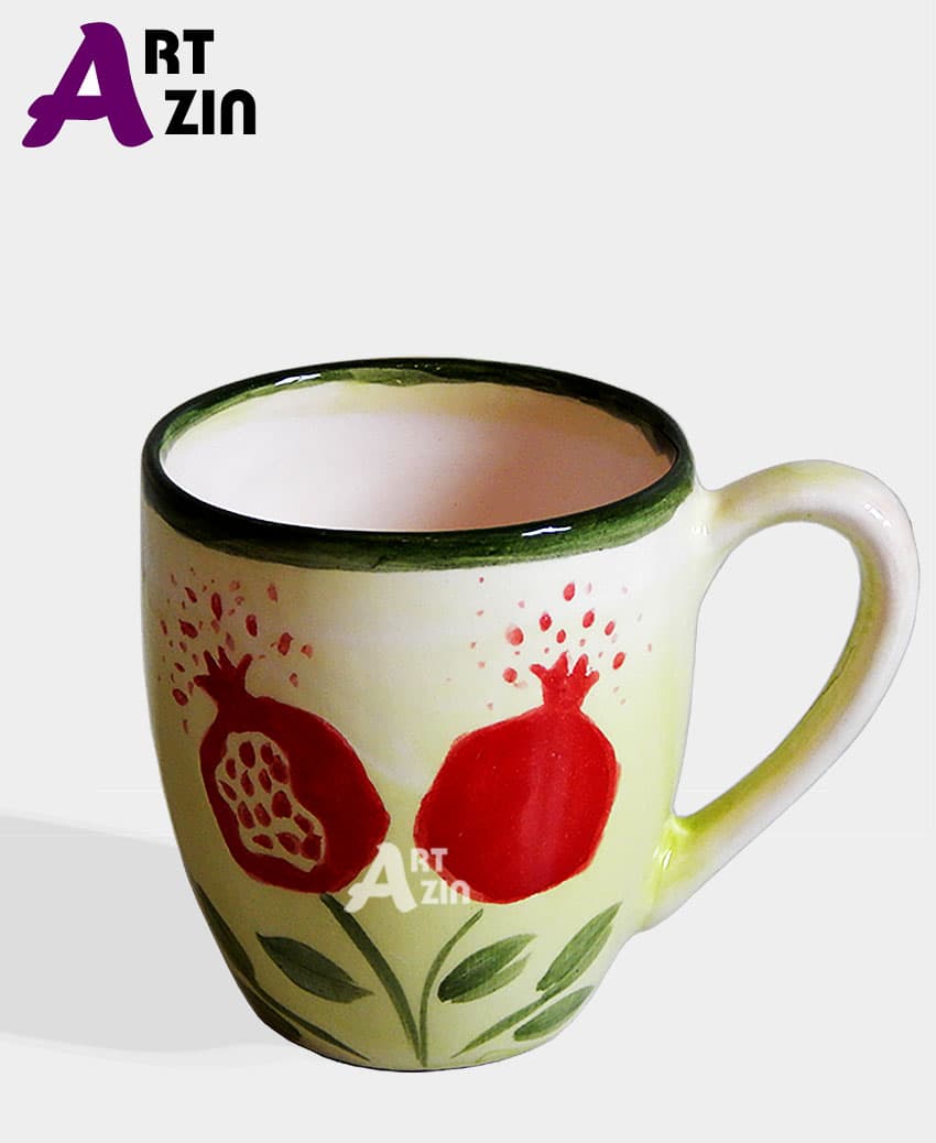 لیوان سرامیکی ماگ سفال فانتزی طرح انار شب یلدا – کد : 325