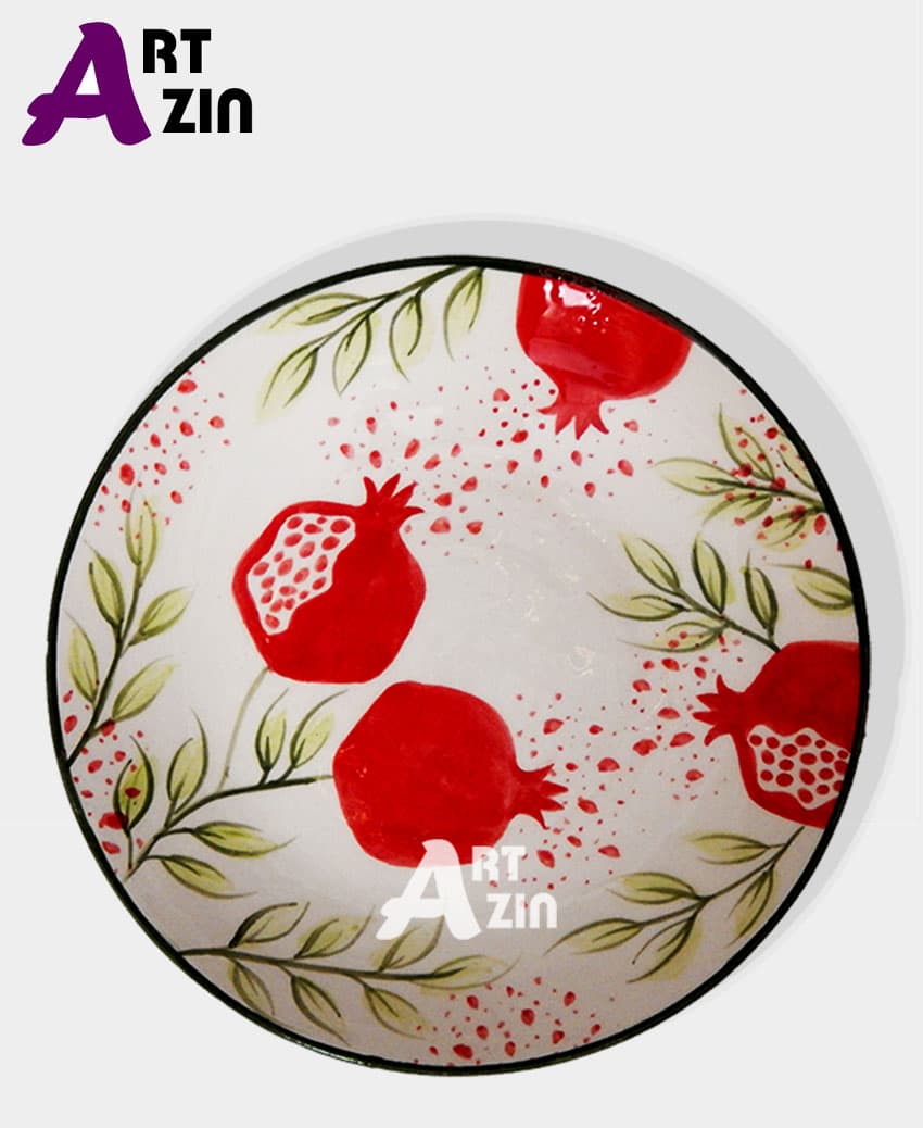 طرح انار شب یلدا بشقاب سرامیکی بزرگ فانتزی – کد : 322