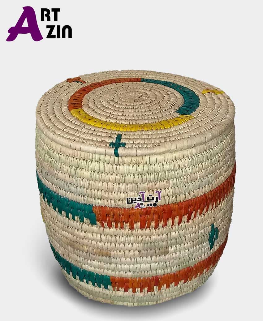 ظرف برنج حصیری رنگی در تخت ۱۲ کیلویی – کد: 255 — تصویر ۳