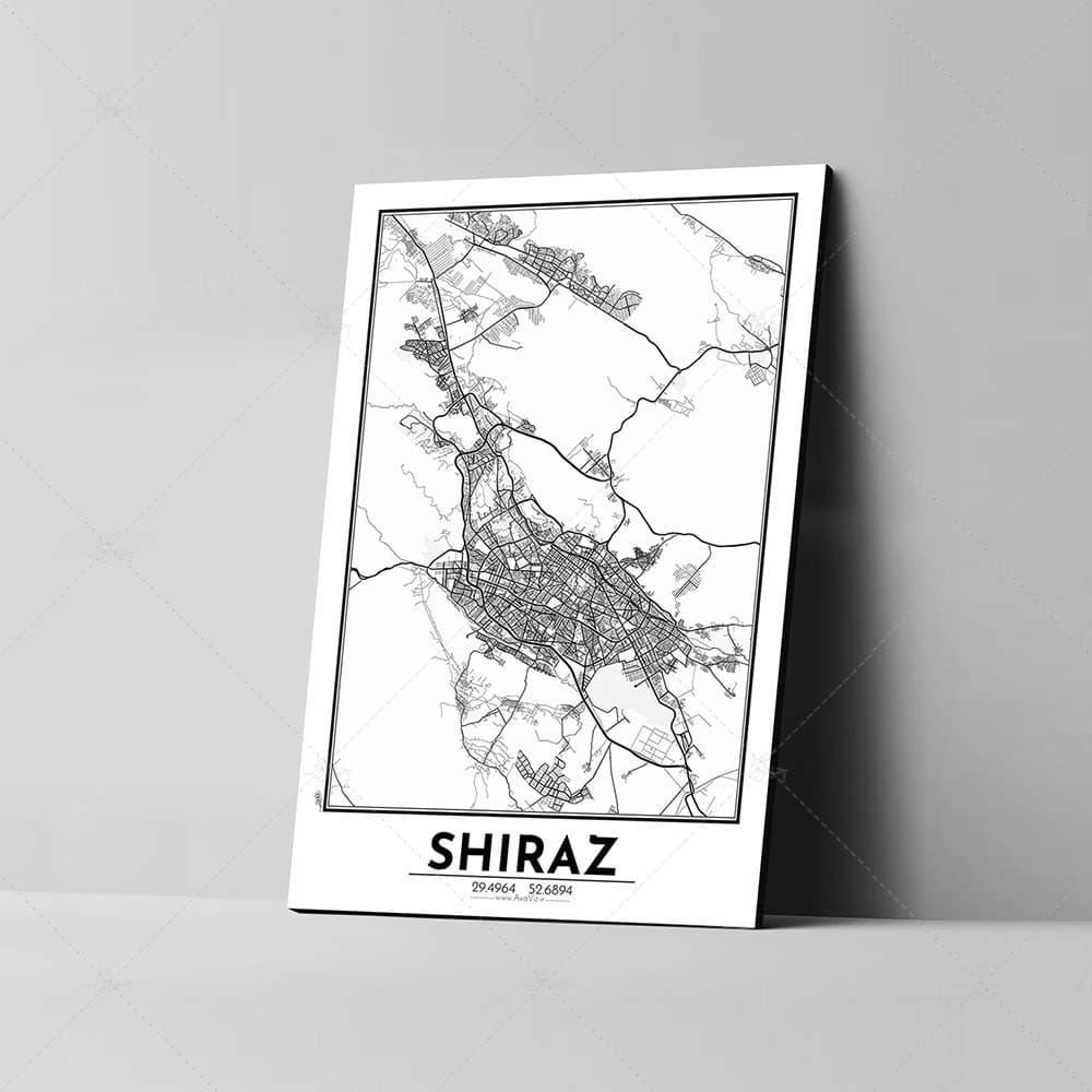 تابلو شاسی آواویز مدل نقشه شیراز کد Avaviz-Map-4G1312