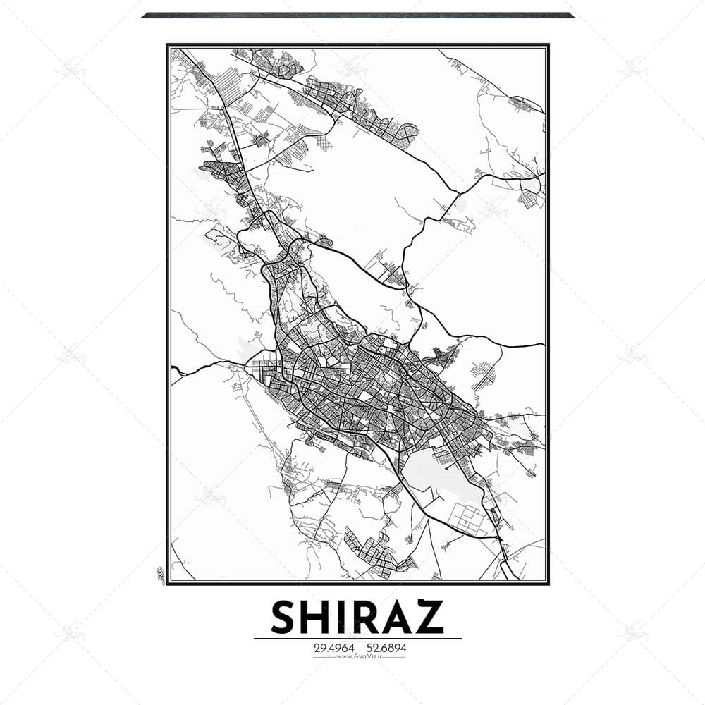 تابلو شاسی آواویز مدل نقشه شیراز کد Avaviz-Map-4G1312 — تصویر ۸