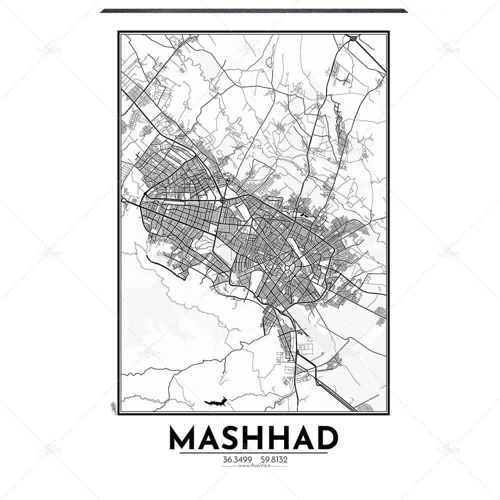 تابلو شاسی آواویز مدل نقشه مشهد کد Avaviz-Map-4G1309 — تصویر ۸