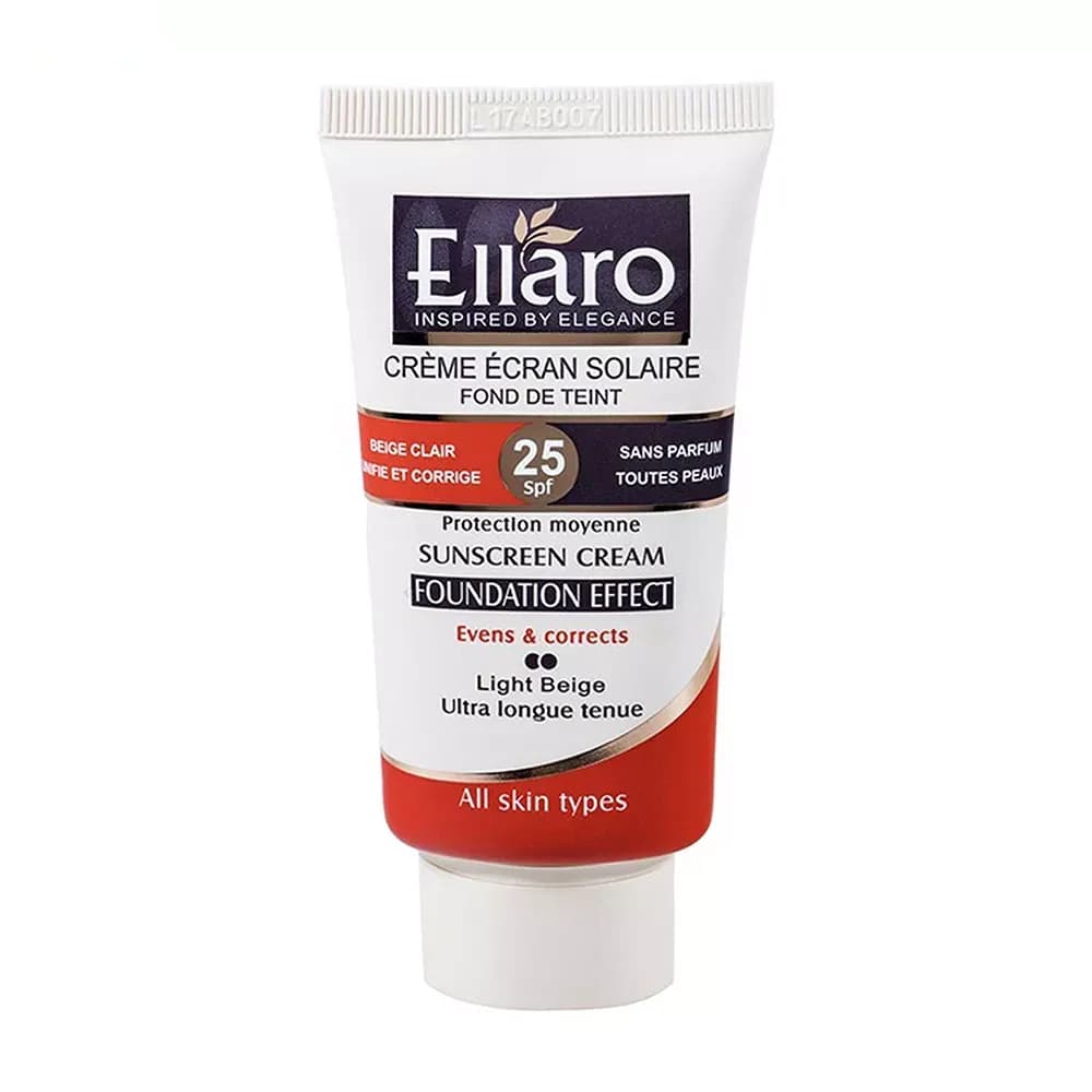 کرم ضد آفتاب رنگی الارو SPF25 سری Foundation Effect مدل Light Beige مناسب پوست‌ چرب حجم 40 میلی‌لیتر — تصویر ۳