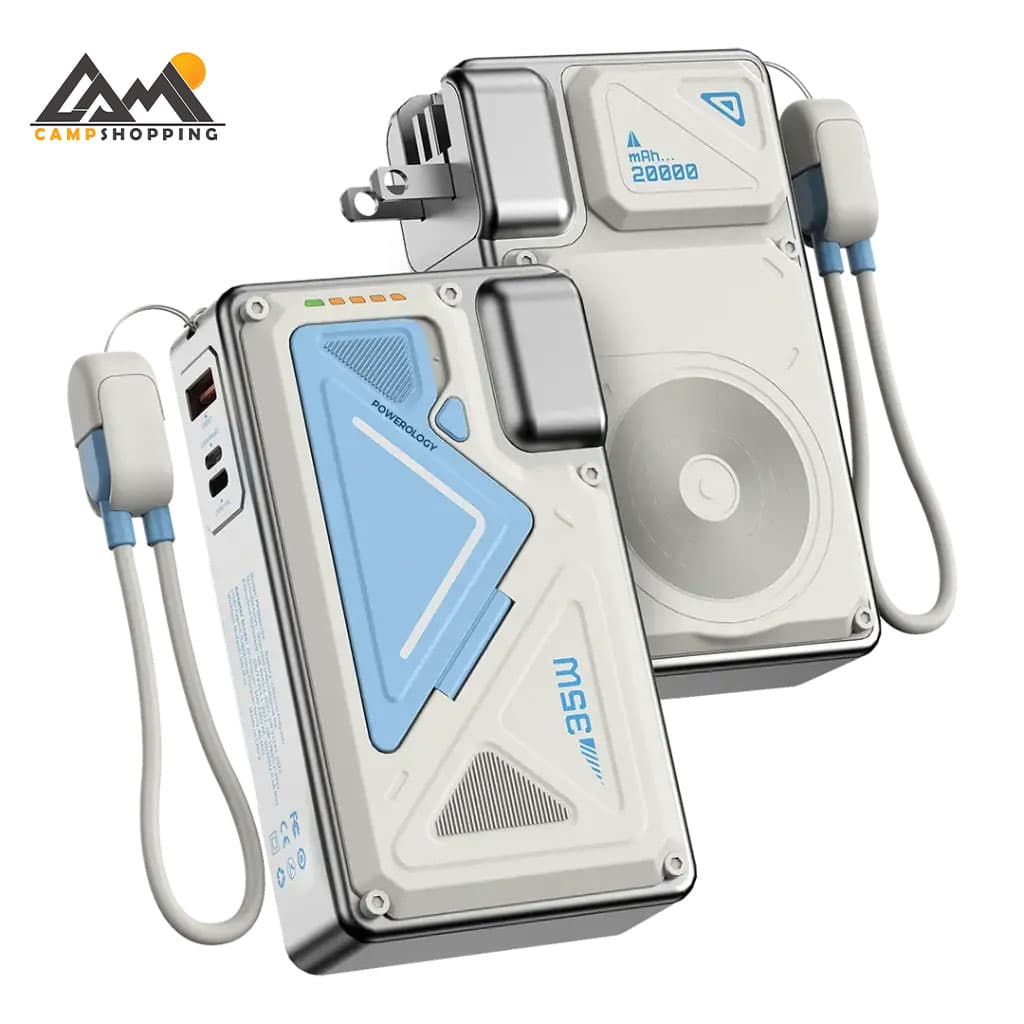 پاوربانک مگسیف پاورولوجی مدل WALL CHARGER کد PPBMH1044WH – ظرفیت 20000 میلی آمپر