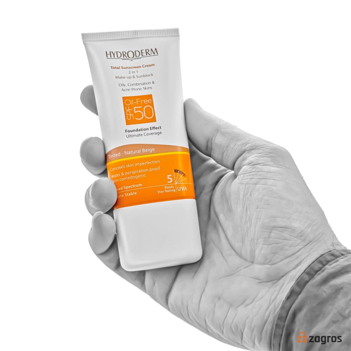 کرم ضد آفتاب هیدرودرم رنگ بژ طبیعی _SPF 50 — تصویر ۱۰