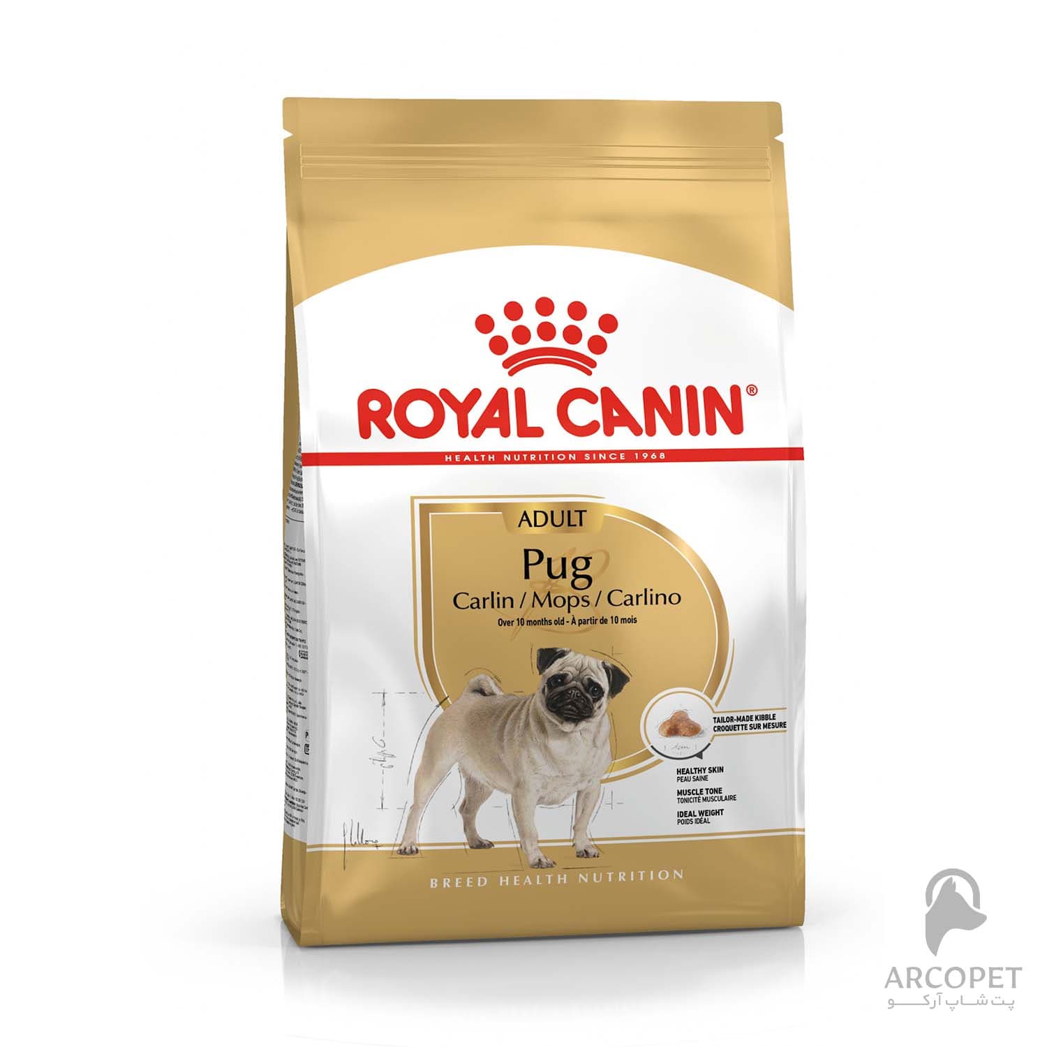 غذای خشک سگ پاگ بالغ رویال کنین Pug