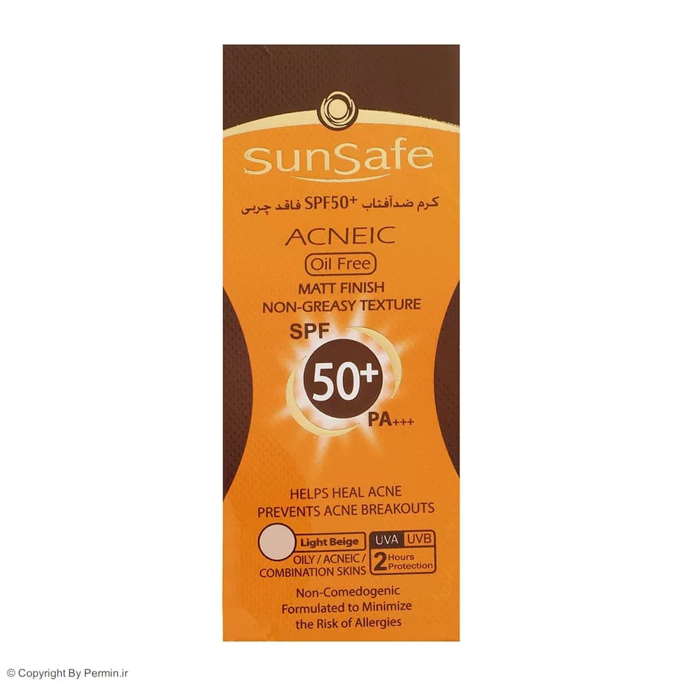 کرم ضدآفتاب و آنتی‌آکنه رنگی سان‌سیف SPF50 مناسب پوست‌ چرب حجم 50 میلی‌لیتر — تصویر ۴