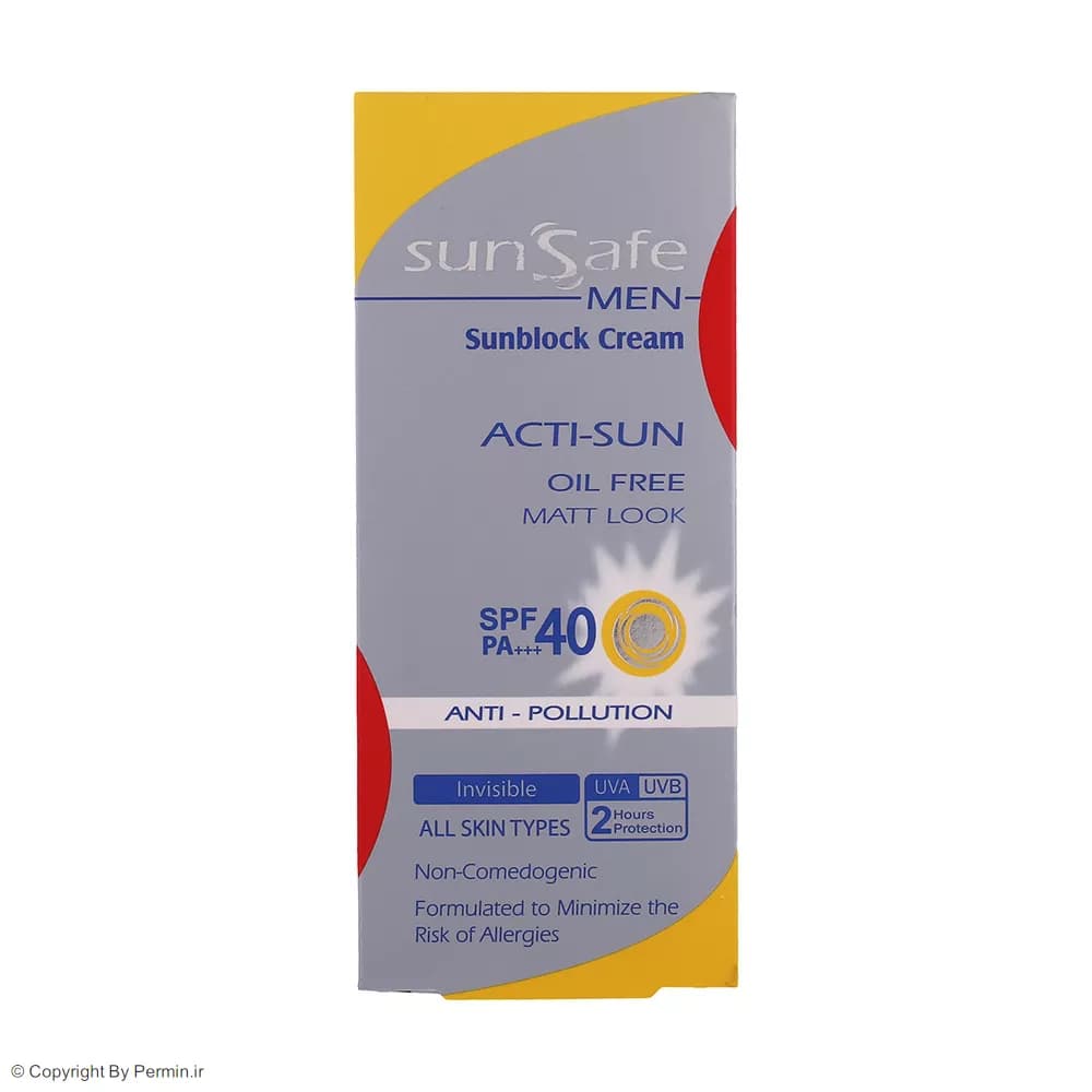 کرم ضد آفتاب بی رنگ آقایان سان‌سیف SPF40 حجم 50 میلی لیتر — تصویر ۶