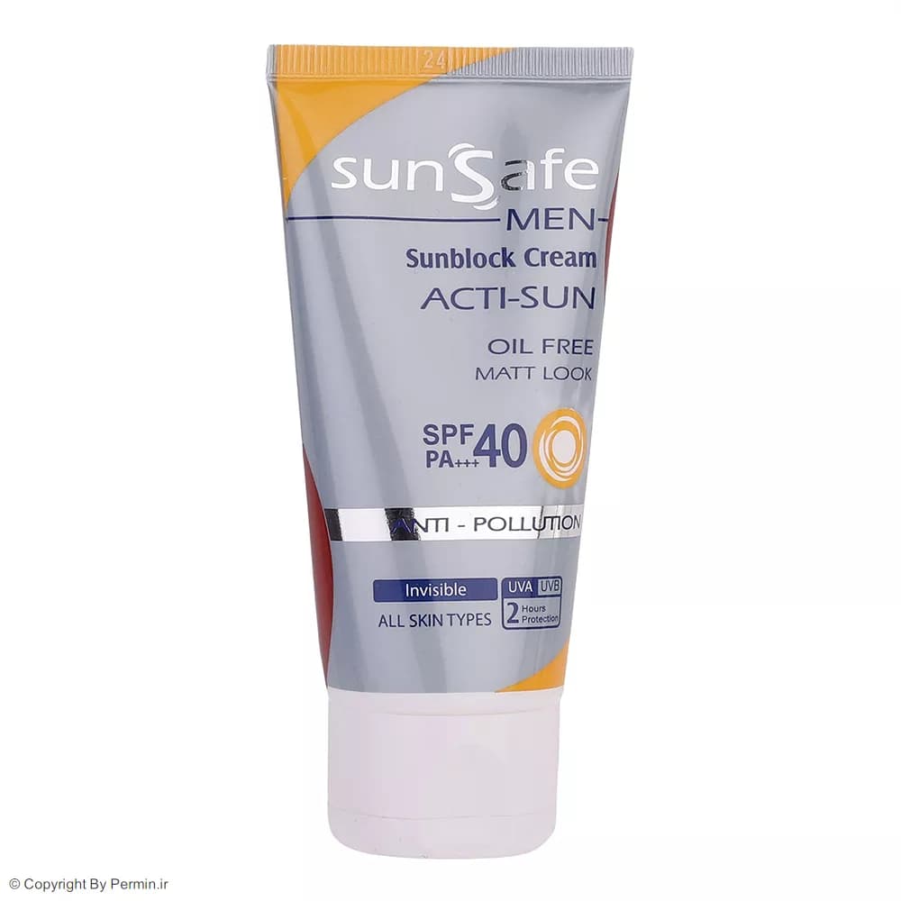کرم ضد آفتاب بی رنگ آقایان سان‌سیف SPF40 حجم 50 میلی لیتر — تصویر ۵