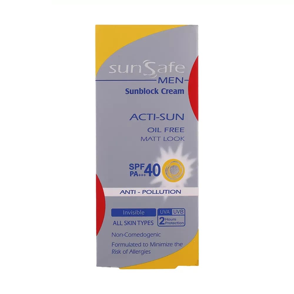 کرم ضد آفتاب بی رنگ آقایان سان‌سیف SPF40 حجم 50 میلی لیتر — تصویر ۳