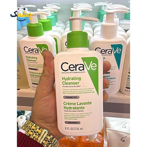 شوینده کرم به فوم سراوی مدل Hydrating حجم ۲۳۶ میل اصل اورجینال – آبرسان پوست نرمال تا خشک هیدریتینگ | Hydrating Cream-to-Foam — تصویر ۲