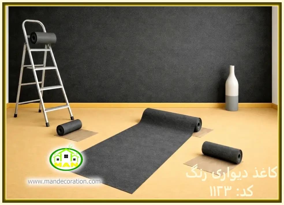 کاغذ دیواری رنگ طوسی کد:1123