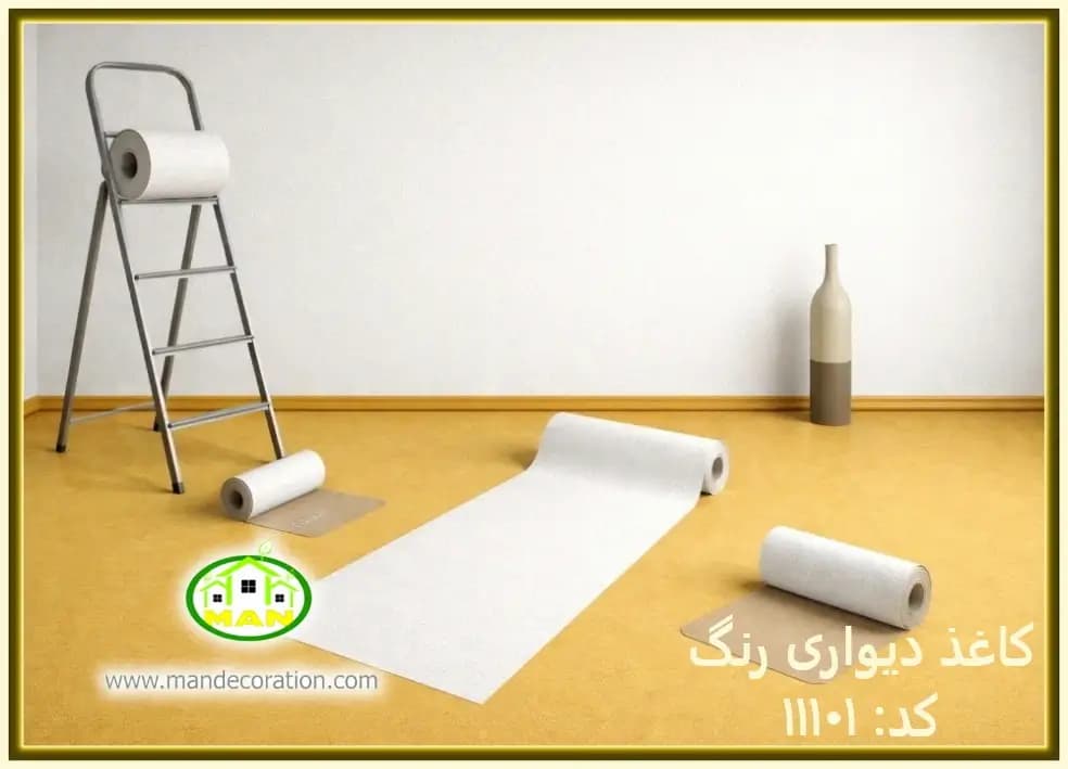 کاغذ دیواری رنگ سفید کد:11101