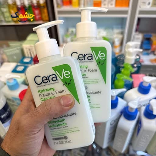 شوینده و پاک کننده صورت آبرسان سراوی – ژل شستشو سراوی آمریکا مناسب پوست خشک | Cerave hydrating cleanse — تصویر ۳
