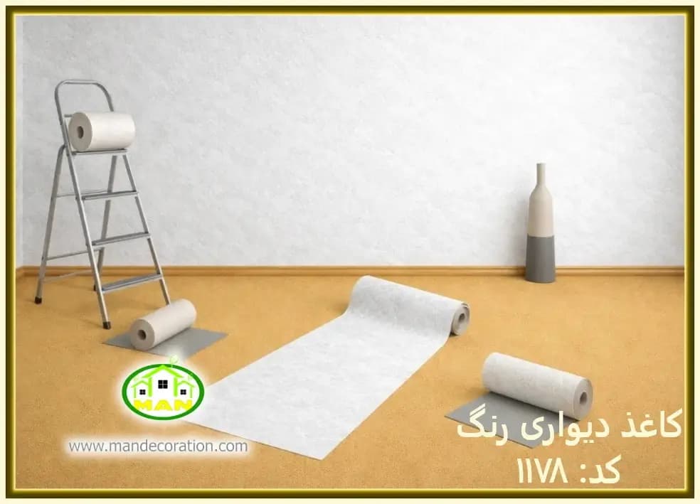 کاغذ دیواری رنگ سفید کد:1178