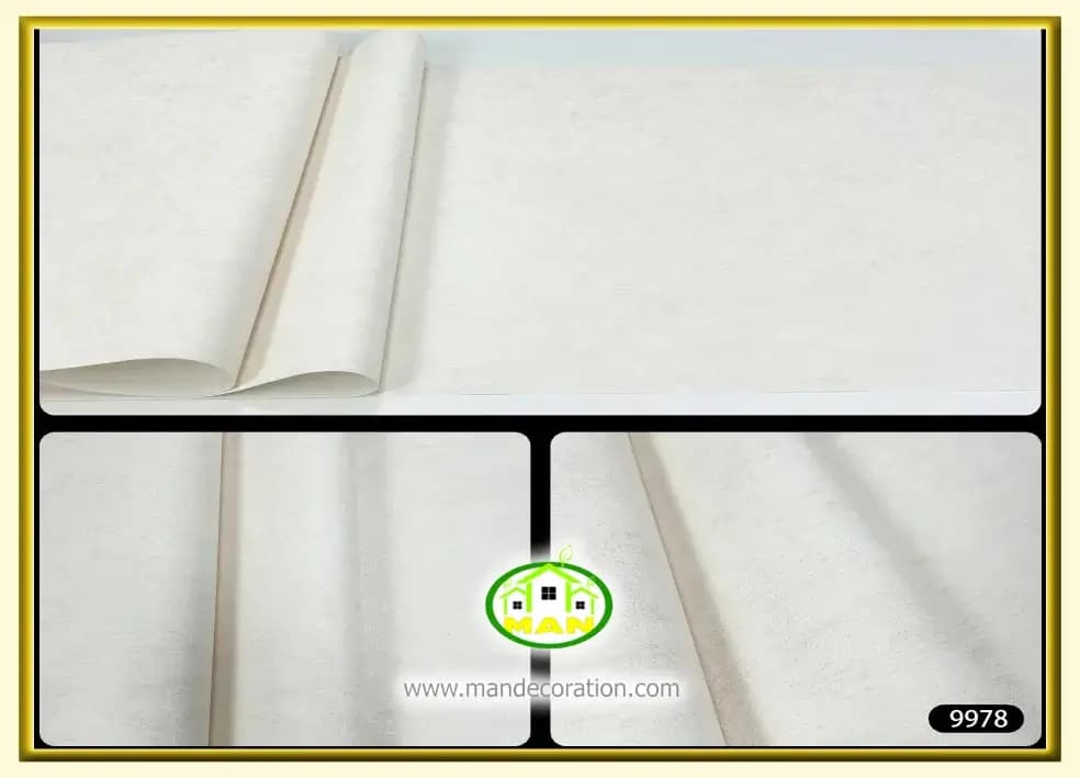 کاغذ دیواری آنجل ساده کرم کد:9978 — تصویر ۲