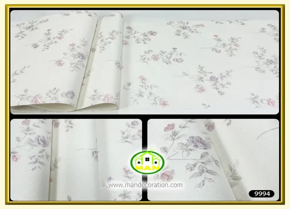 کاغذ دیواری آنجل گلدار بنفش کد:9994 — تصویر ۲